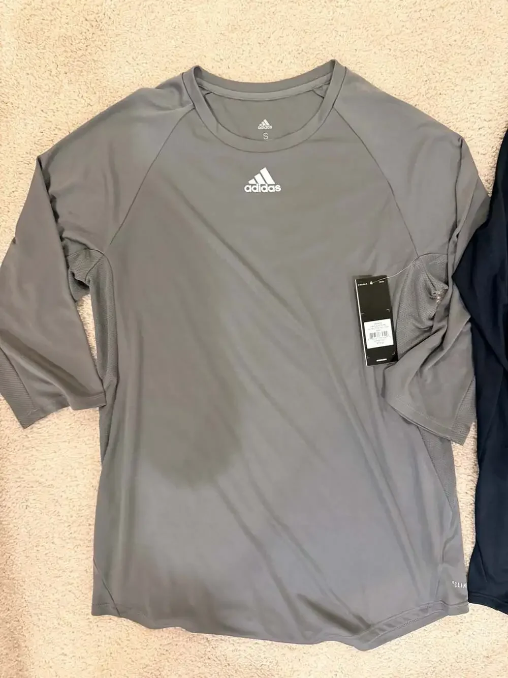 Adidas Men's S Triple Stripe 3/4 Practice Tee Tech